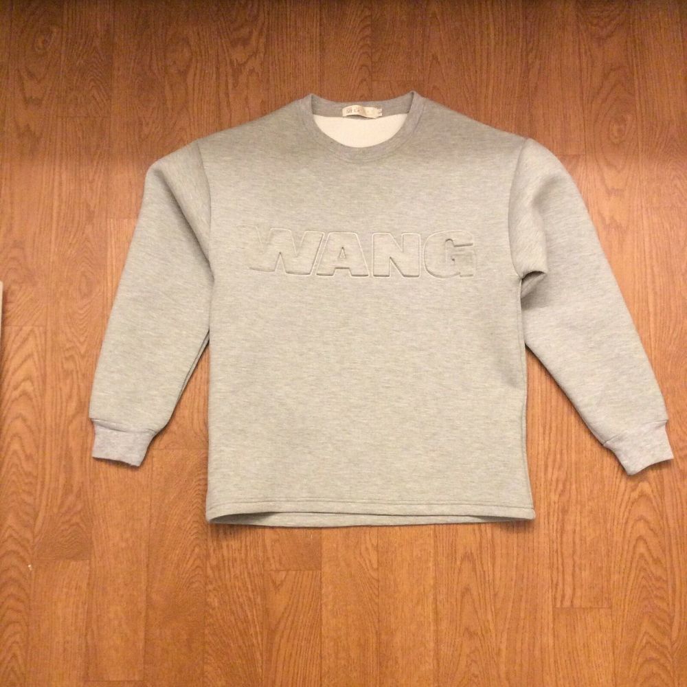 Wang Embossed Light Grey Sweatshirt Size Large